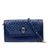 ブルガリ × ニコラス カークウッド セルペンティ チェーン ショルダーバッグ ウォレットバッグ ブルー レザー レディース BVLGARI 【中古】